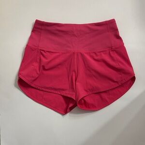Women's Pink Lululemon Speed up Athletic Shorts, inseam 2.5 (no inner lining)